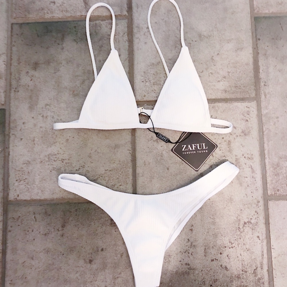 ZAFUL Ribbed Triangle Bikini